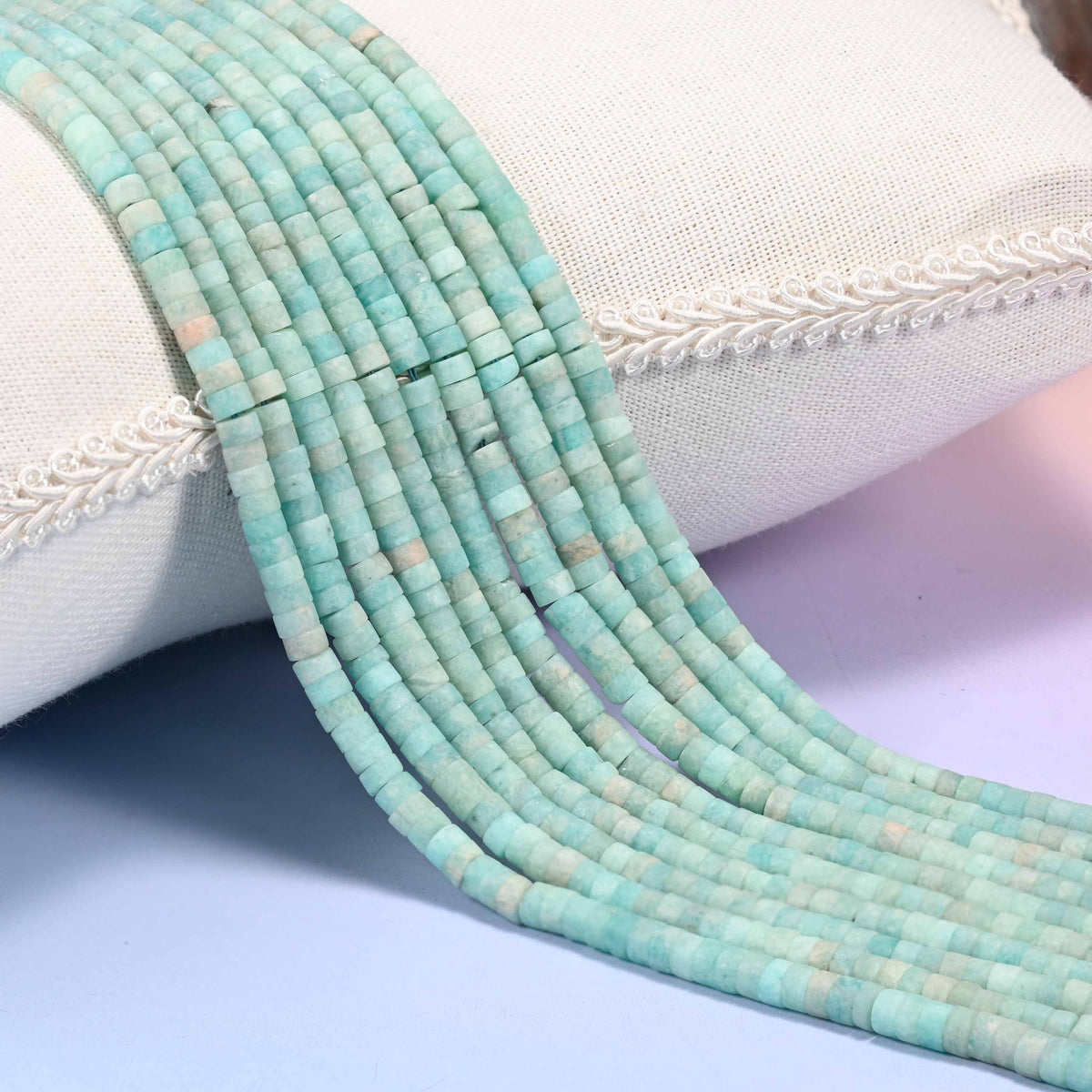 Matte Blue Amazonite Heishi Disc Beads