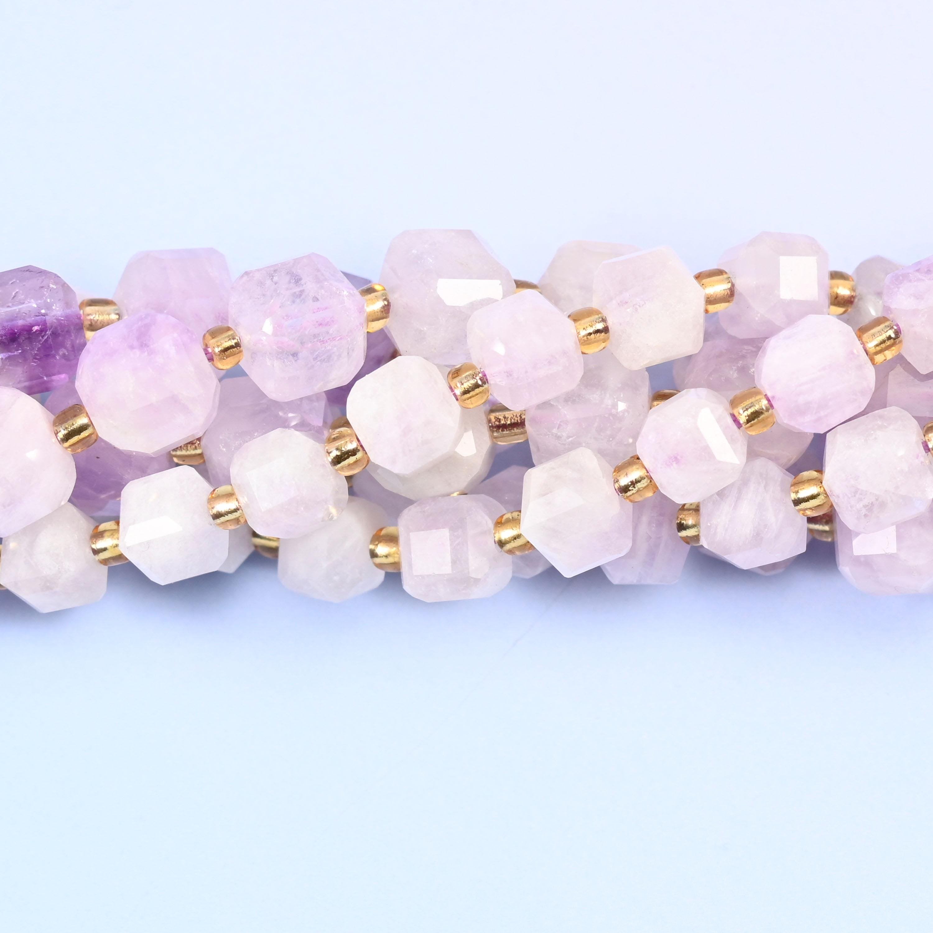 Purple Jade Faceted Cube Beads, sold per 15 inch strand