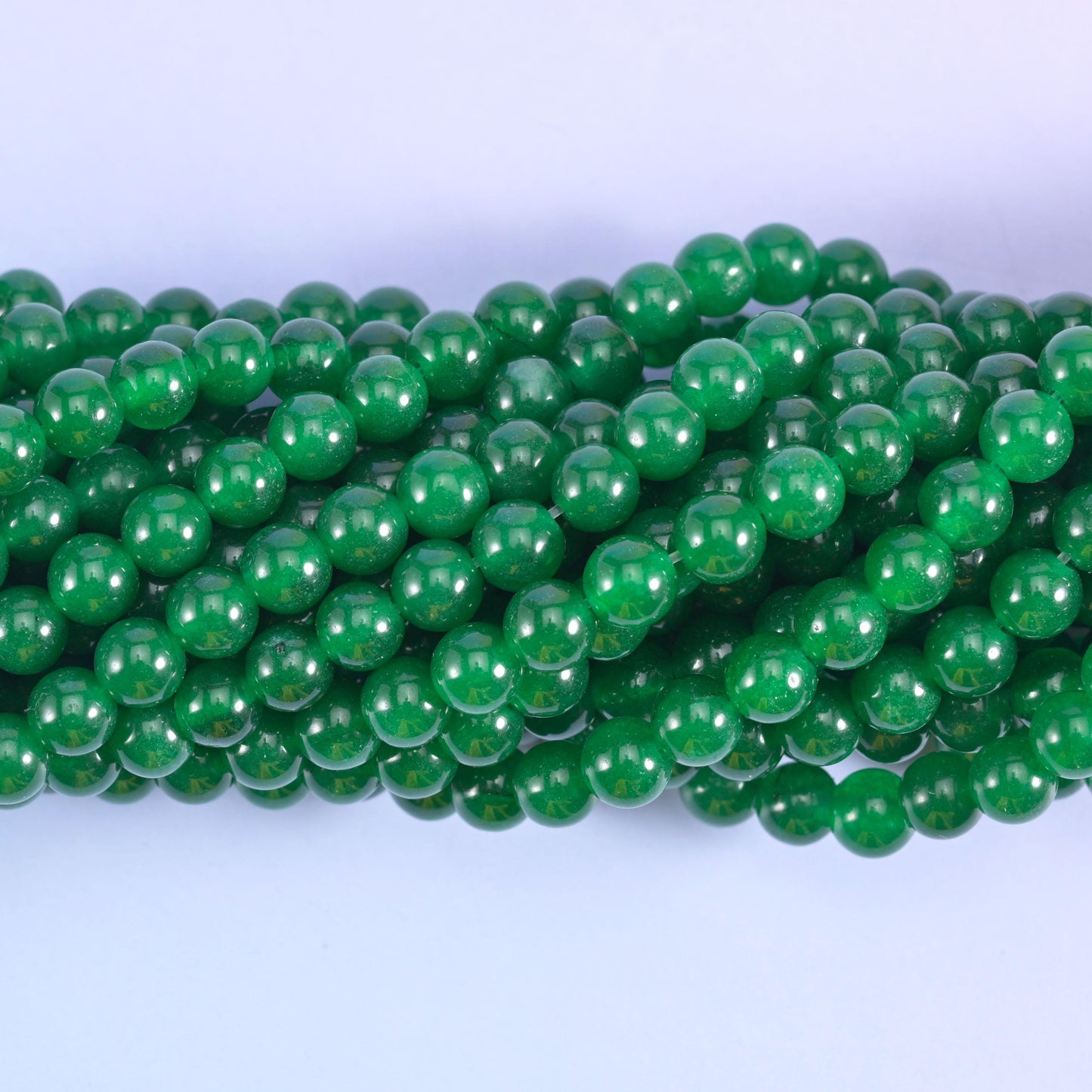 Dyed jade round beads, centre-drilled hole 0.5mm to 1.0mm