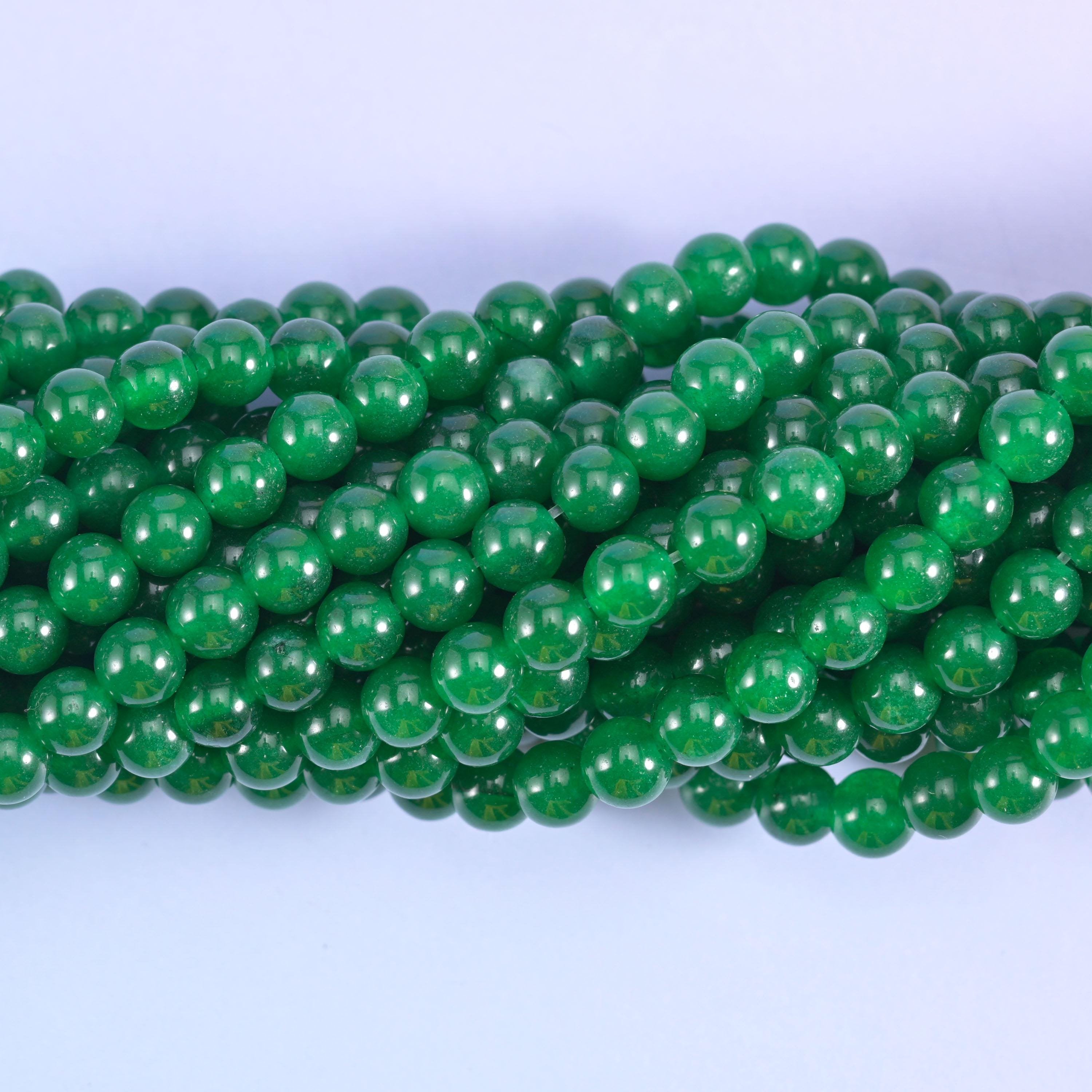 Dyed jade round beads, centre-drilled hole 0.5mm to 1.0mm