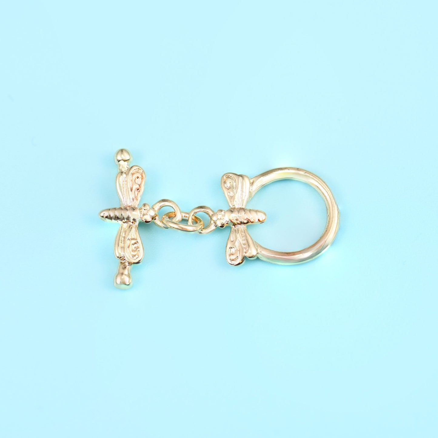 18K Gold Filled Dragonfly Toggle Clasp