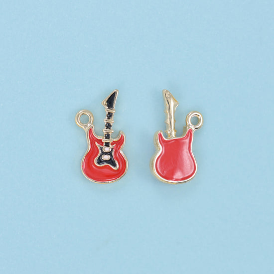 Guitar cut brass beads