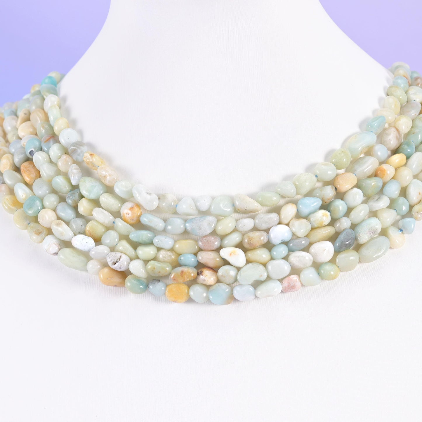 Amazonite beads, pebble nugget, approximately 5-8mm