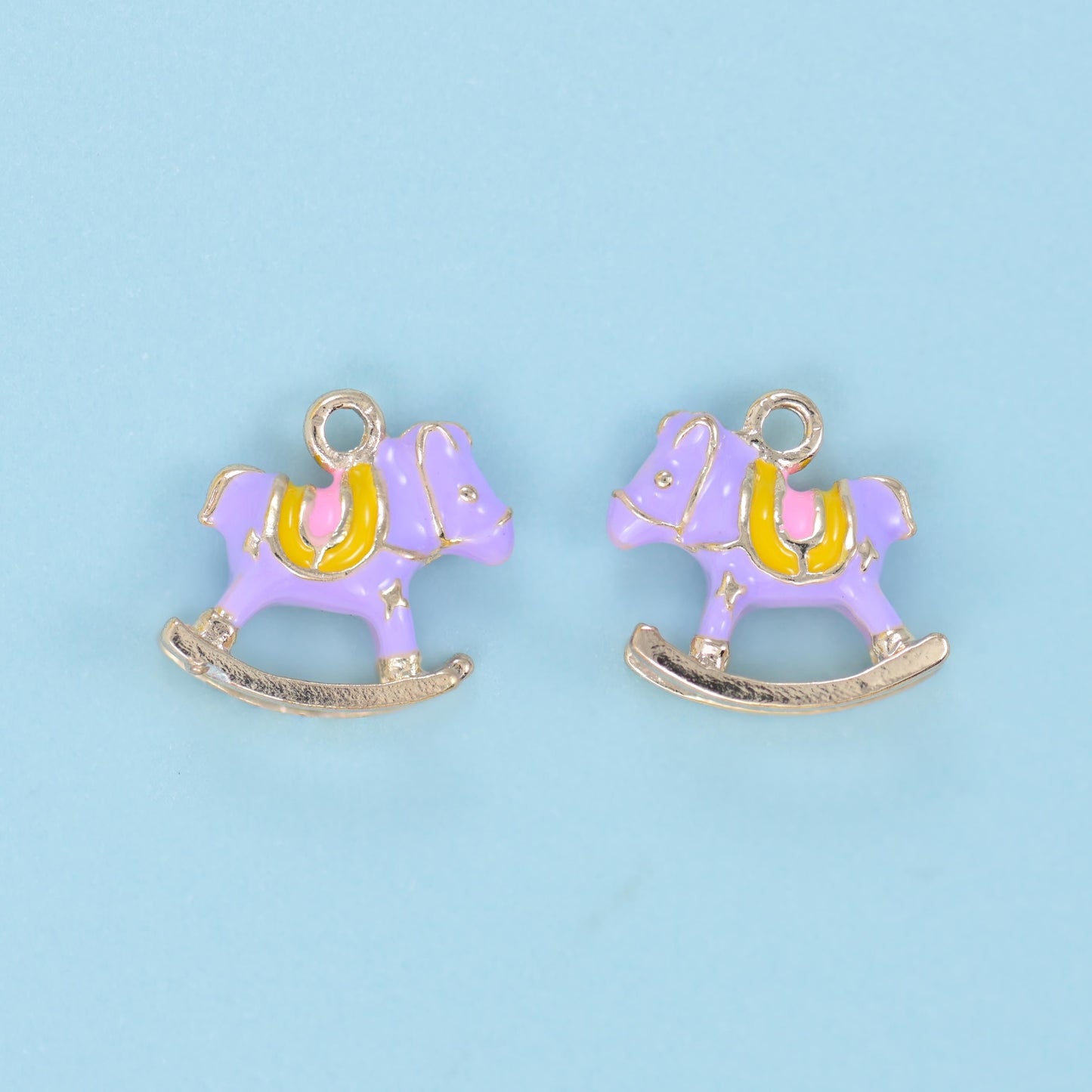 Enamel Rocking Horse Charm 13x12mm, sold per piece