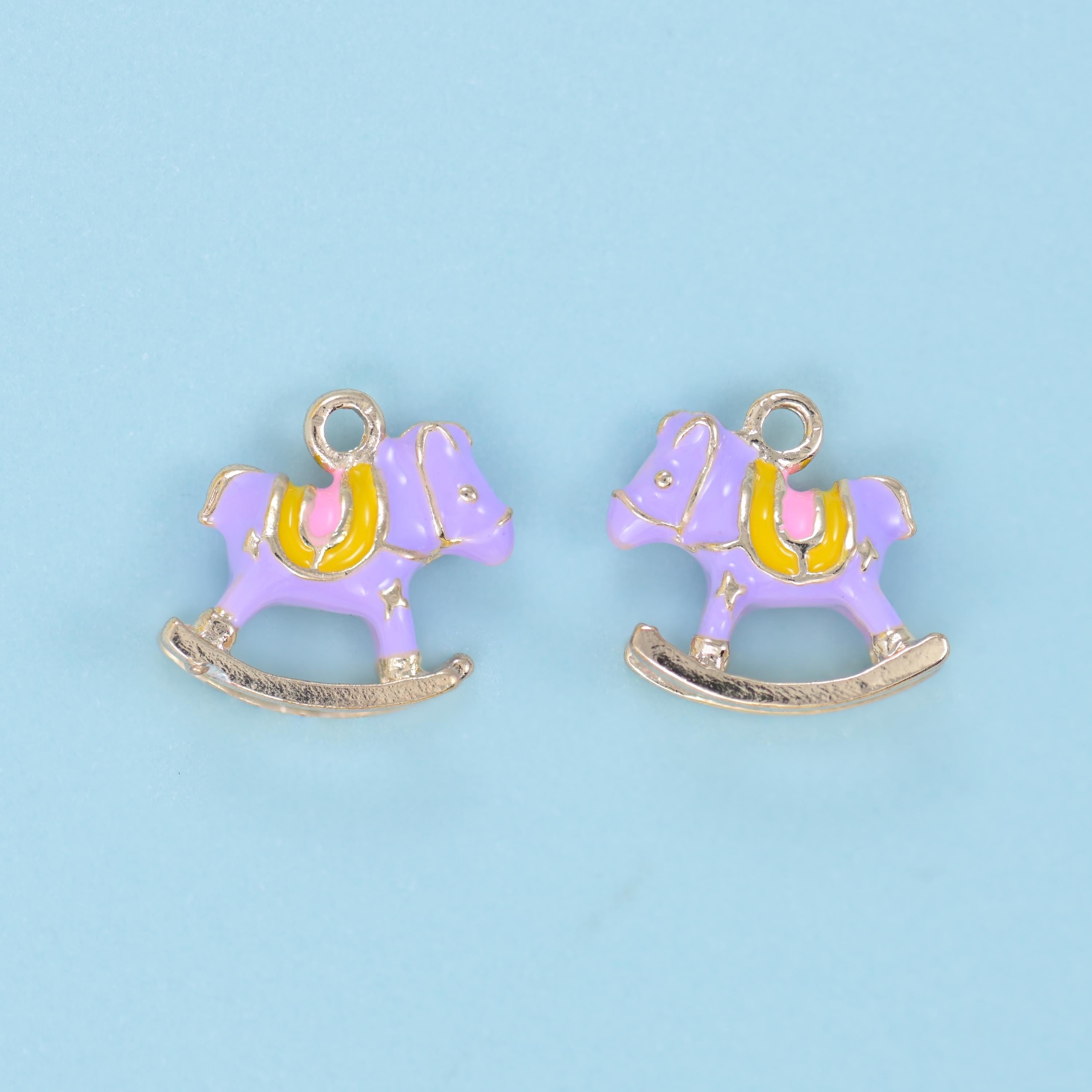 Enamel Rocking Horse Charm 13x12mm, sold per piece