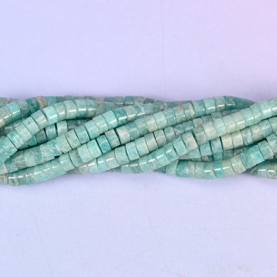 Blue Amazonite Smooth Heishi Disc Beads 2x4mm, approximately 180 beads