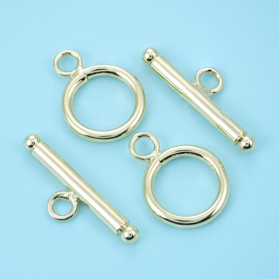Toggle clasp, 14K gold filled, 14mm ring