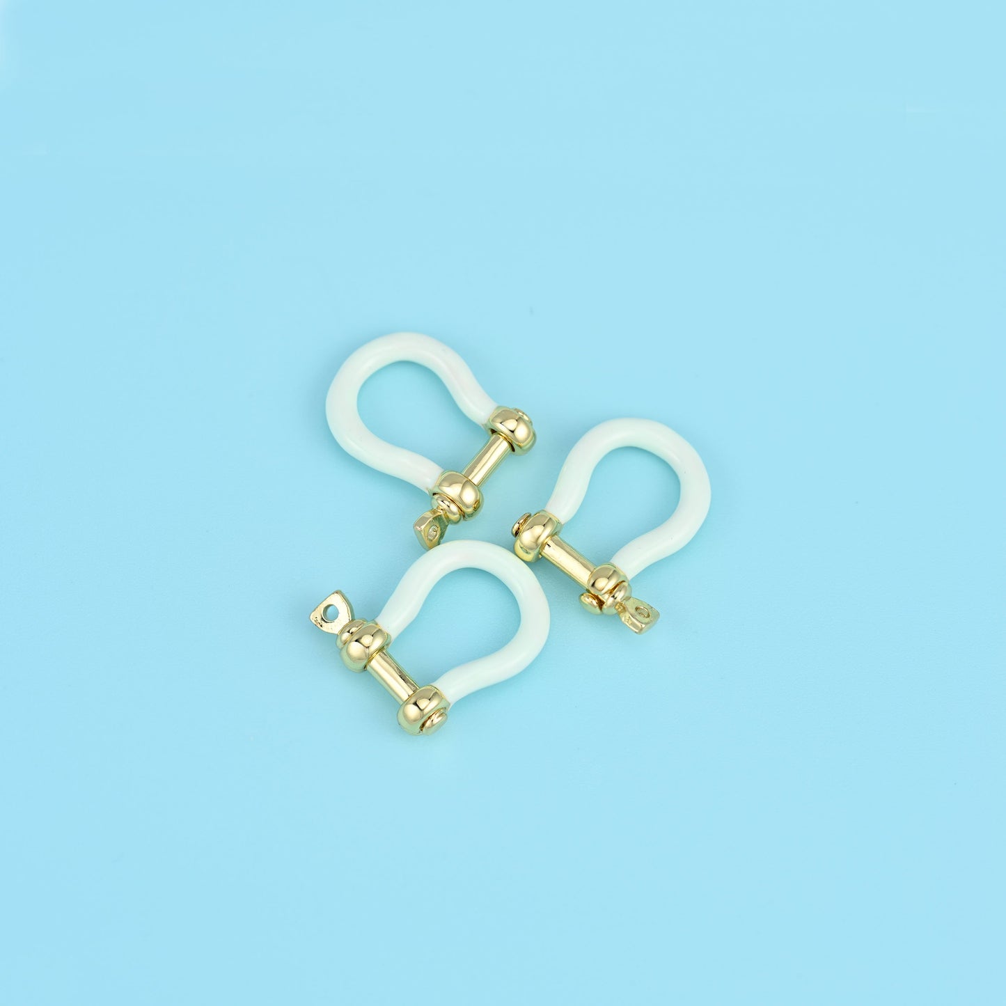 Enamel Horse Shoe Screw Clasp,18K Gold Filled Lock Connector: DIY Jewelry Making Supply