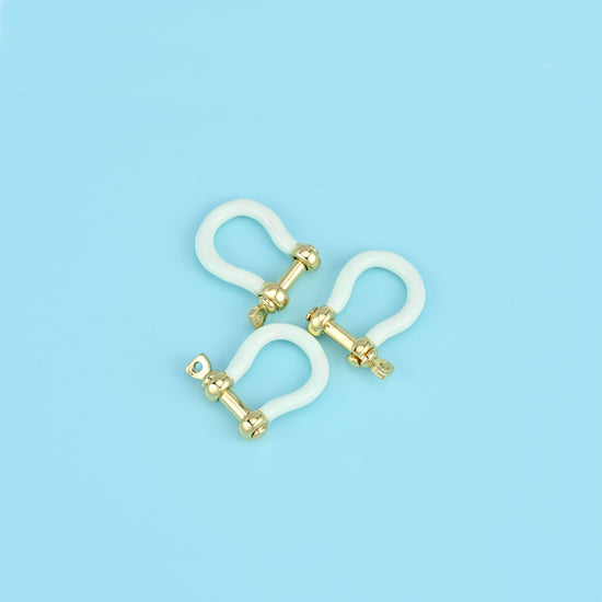 Enamel Horse Shoe Screw Clasp,18K Gold Filled Lock Connector: DIY Jewelry Making Supply
