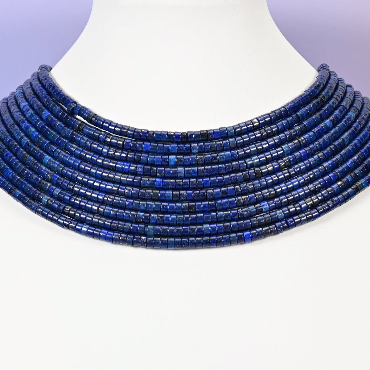 Dark Blue Lapis beads, heishi disc, 2x4mm