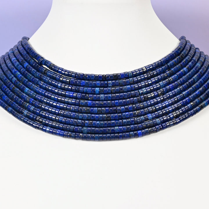 Dark Blue Lapis beads, heishi disc, 2x4mm