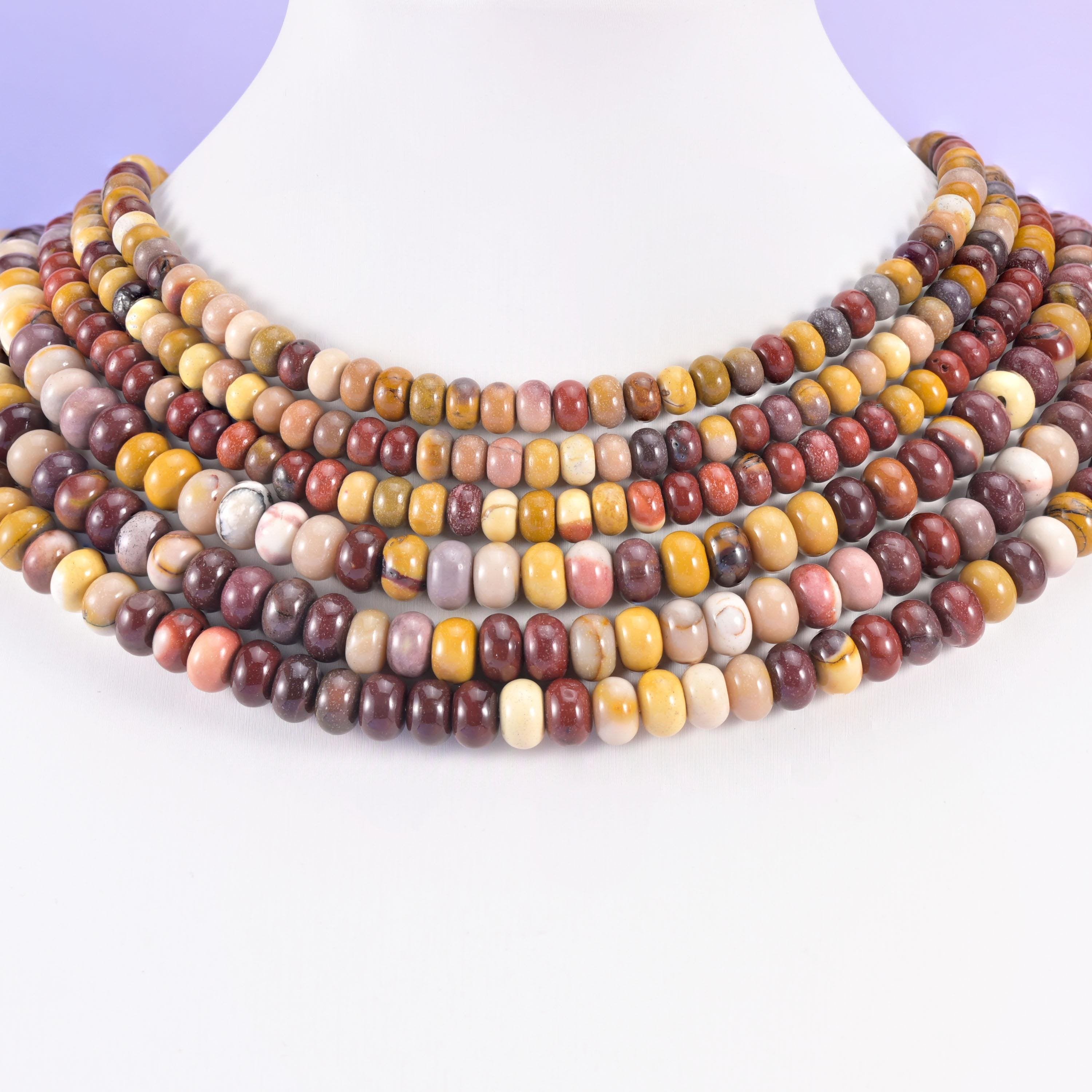 Mookaite Jasper beads, rondelle shape, 4x6mm and 5x8mm