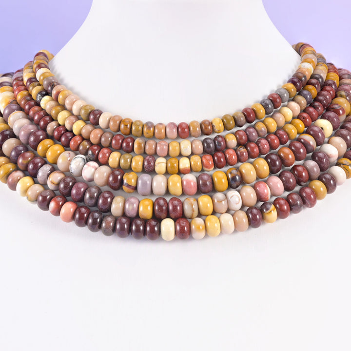 Mookaite Jasper beads, rondelle shape, 4x6mm and 5x8mm
