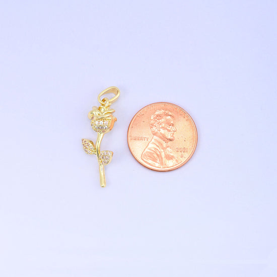Rose Flower Charm Pendant, bail approximately 5.95mm x 2.95mm