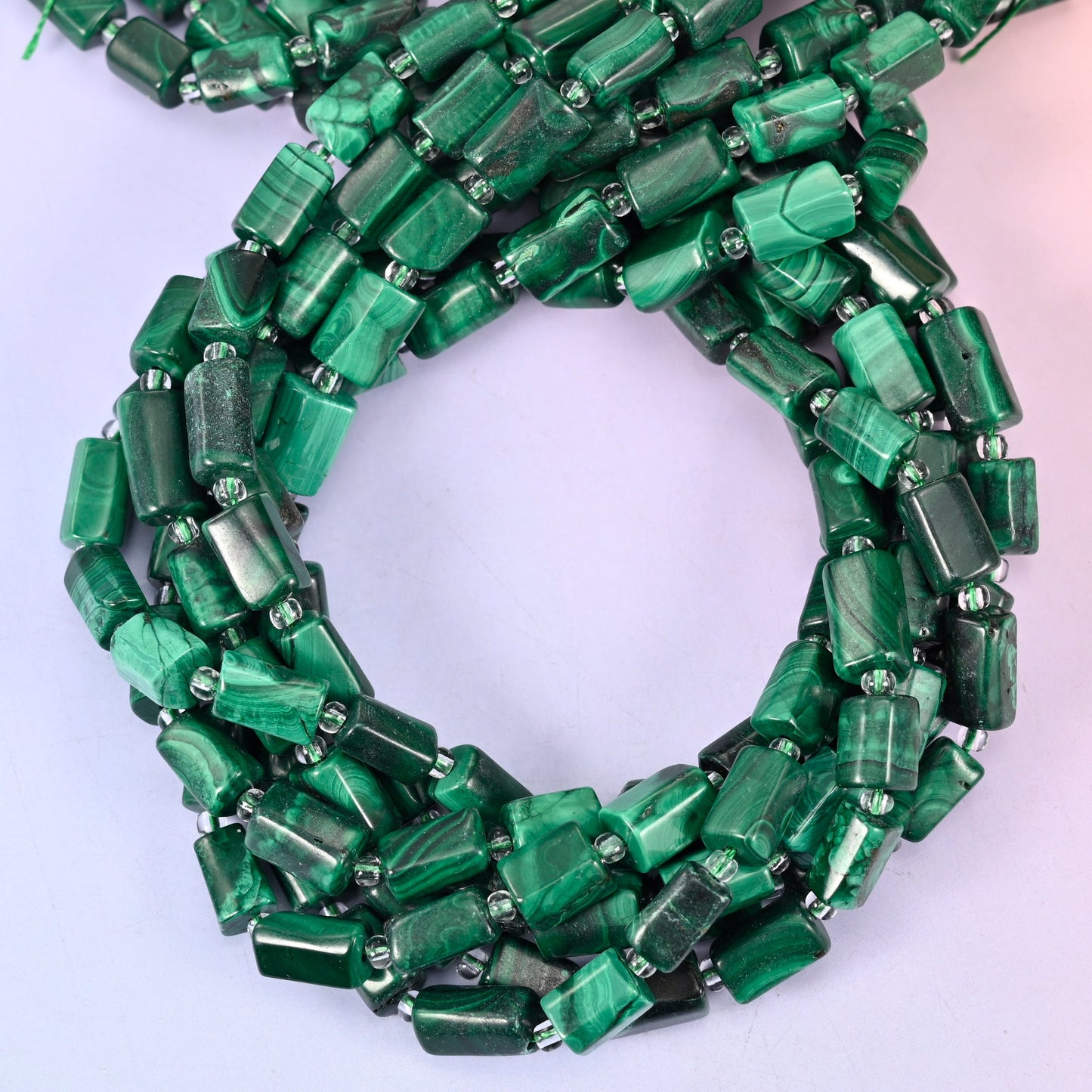 Malachite Faceted Tube Beads Size 9x7mm Jewelry Making 15.5 Inch Strand