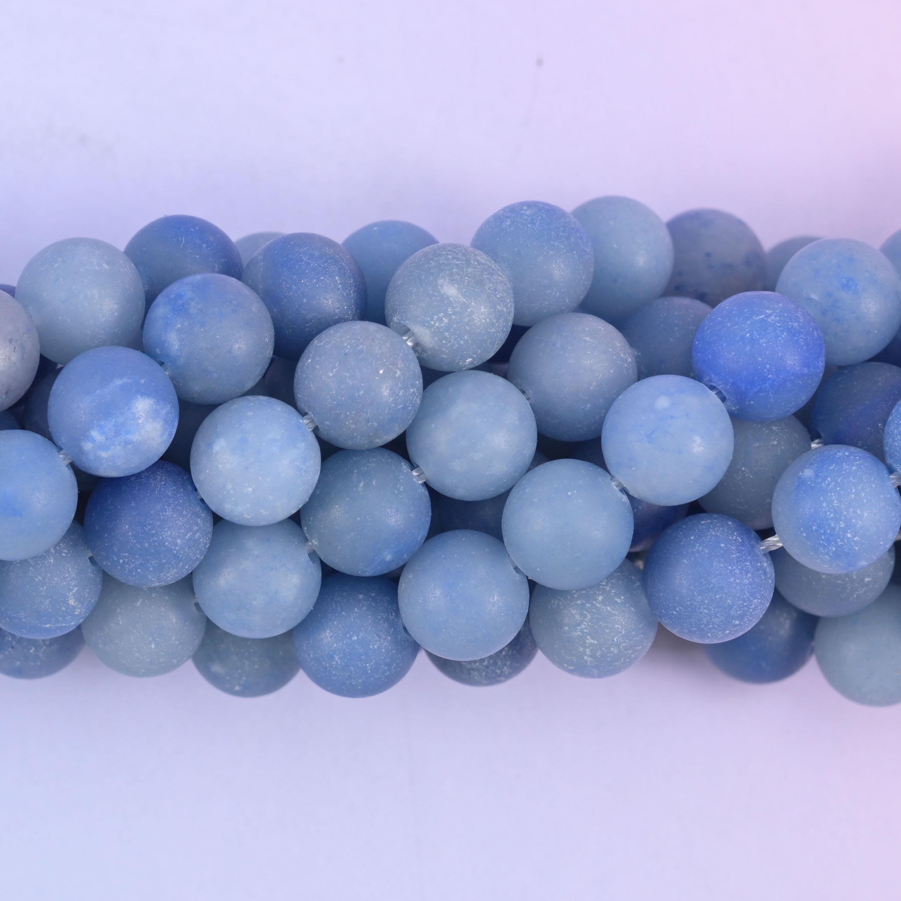 Smooth round cut blue aventurine beads
