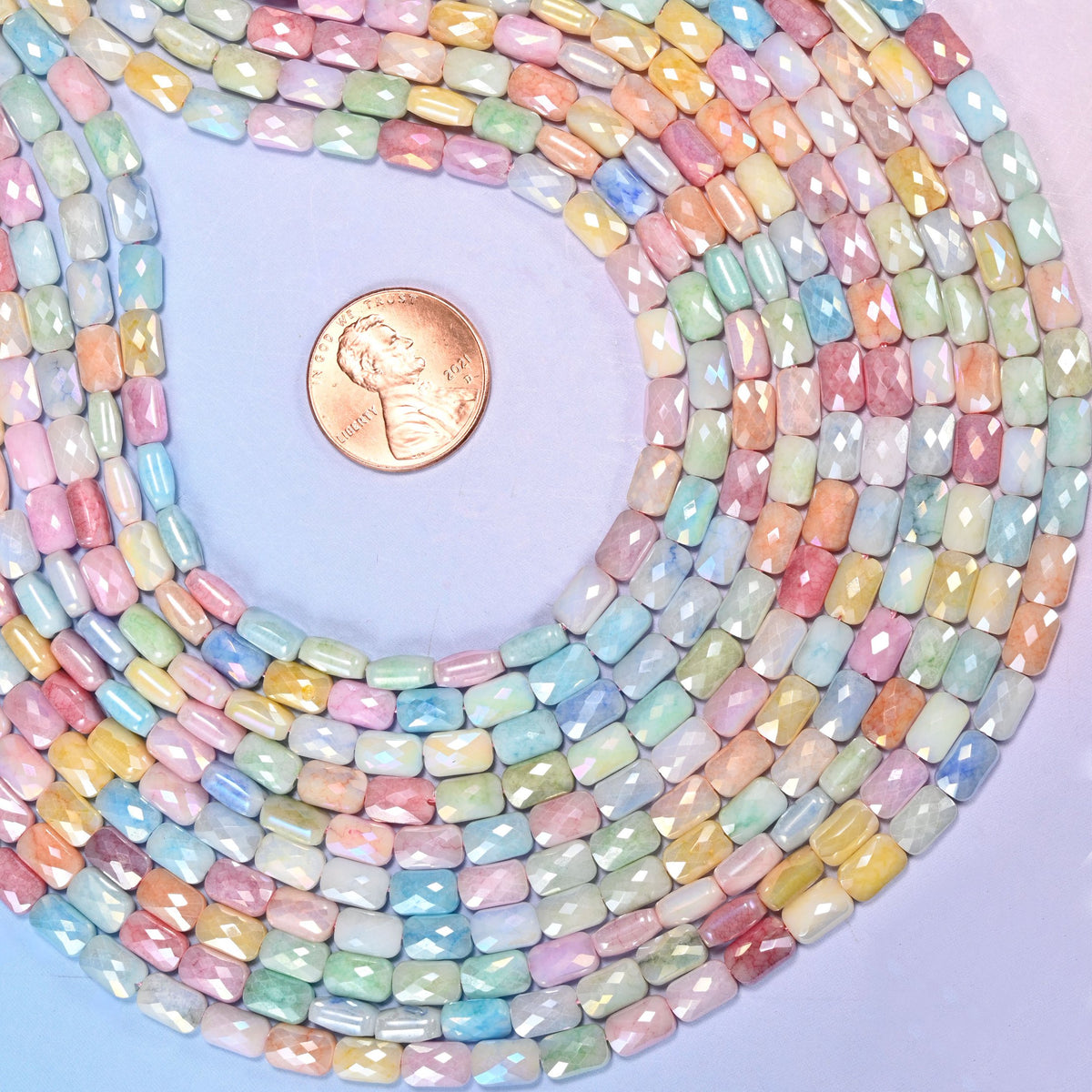 Rectangular glass beads, drill hole approximately 1.0mm.