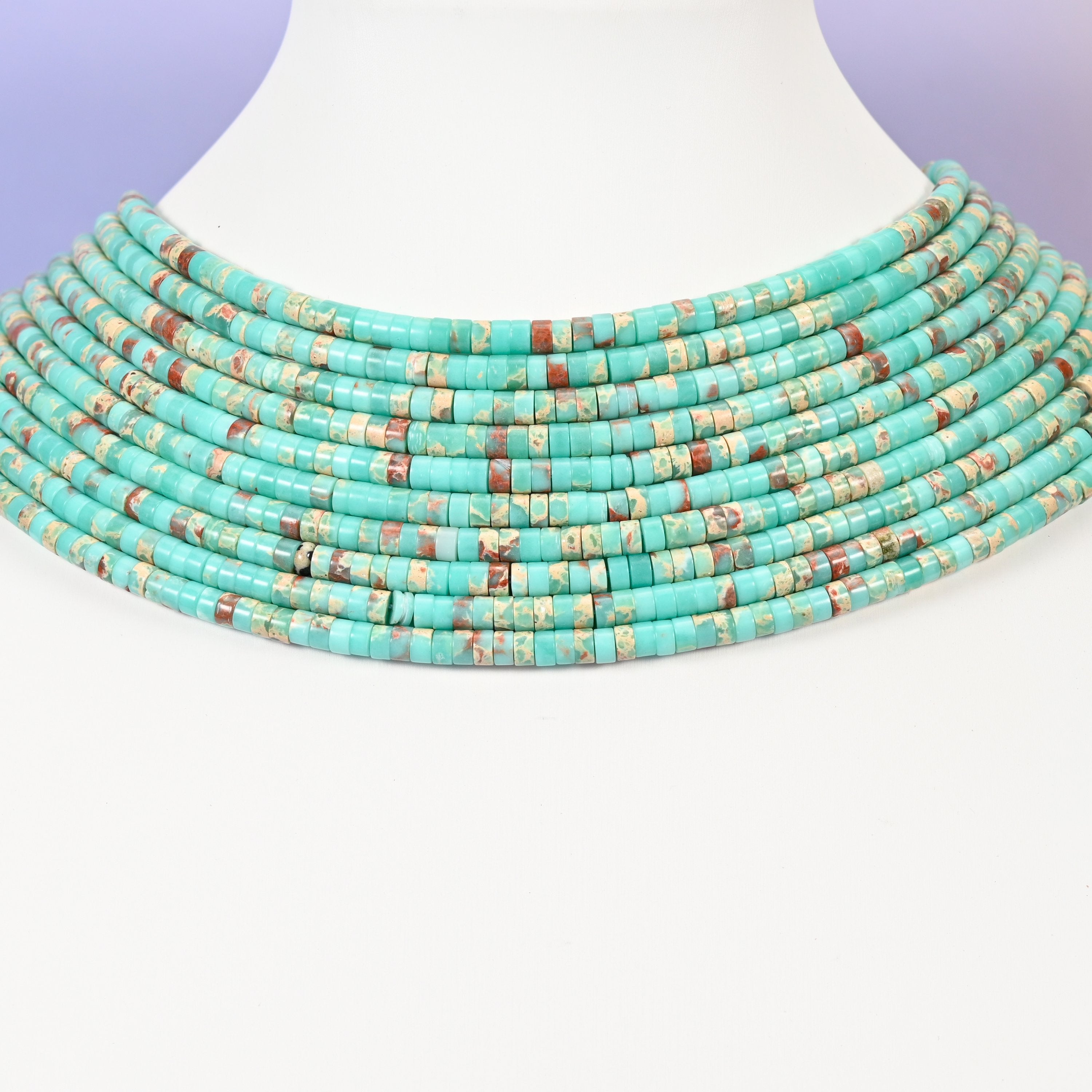Blue Shoushan Stone Smooth Heishi Disc Beads: Jewelry Making Supply, 15.5 Inch Strand