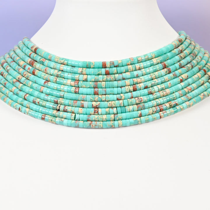 Blue Shoushan Stone Smooth Heishi Disc Beads: Jewelry Making Supply, 15.5 Inch Strand