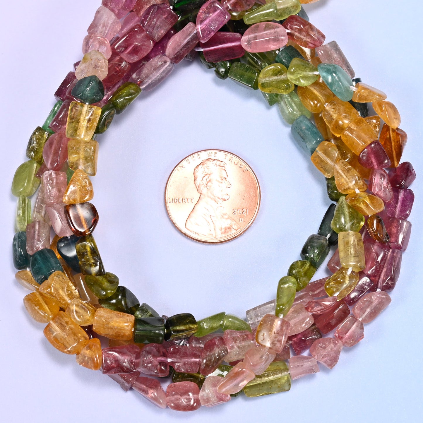 Quality Tourmaline Irregular Freeform Nugget Beads: Jewelry Making 18" Strand