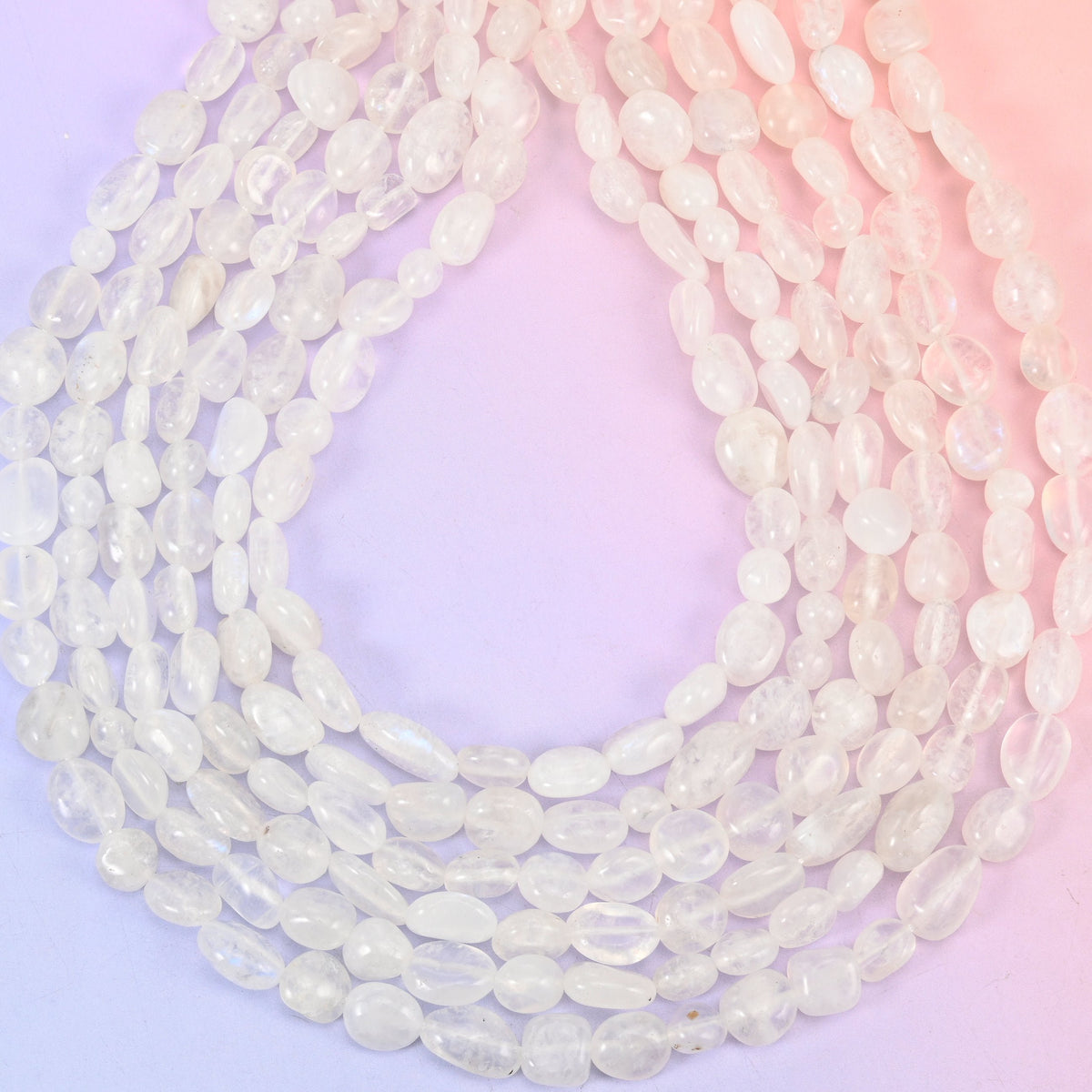 White Moonstone Pebble Nugget Beads, hole 1.0mm