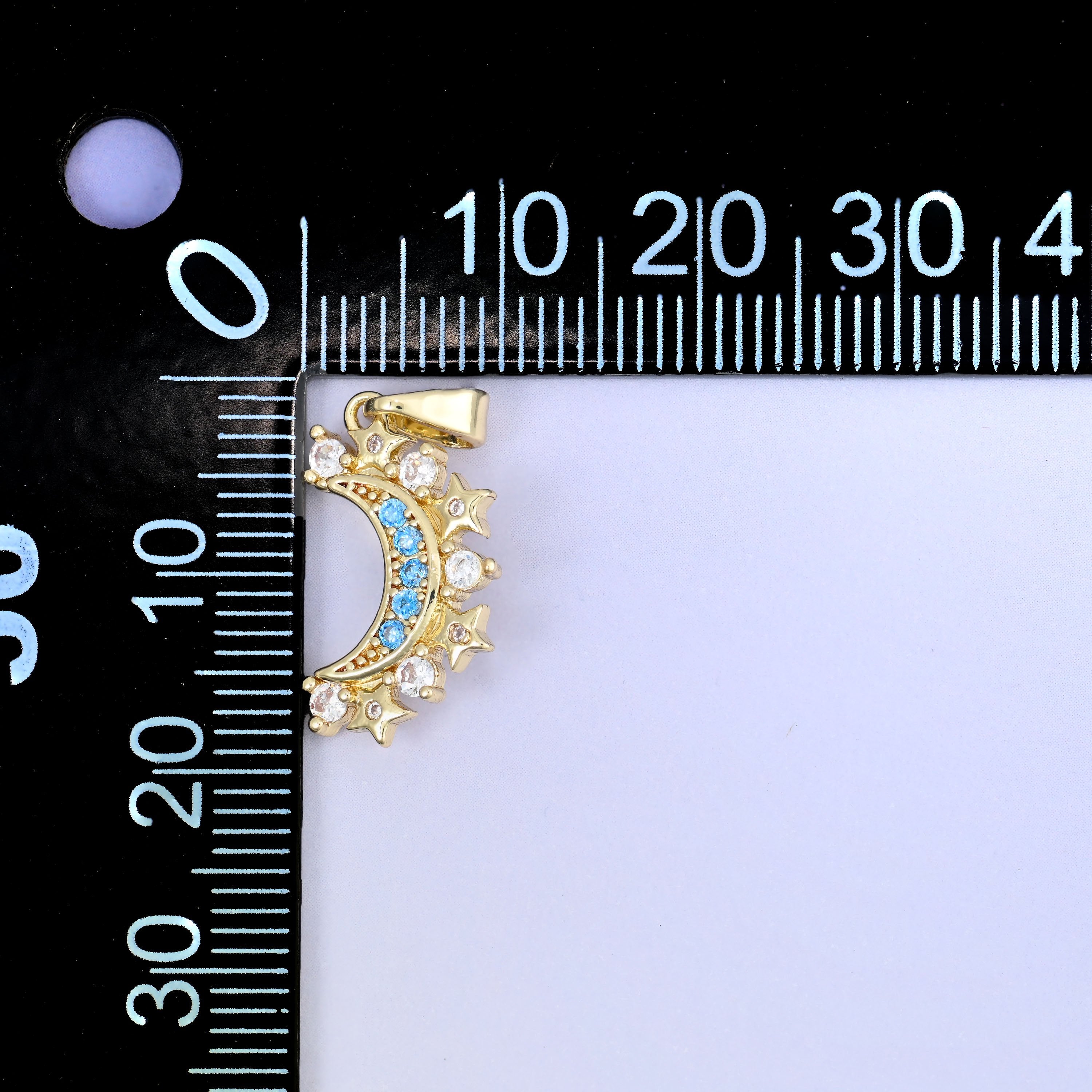 Sun Moon Friendship Zircon Pendants: 18K Gold Plated Charms, Jewelry Making Supply