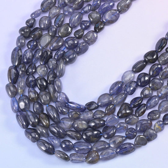 Pebble nugget cut iolite beads