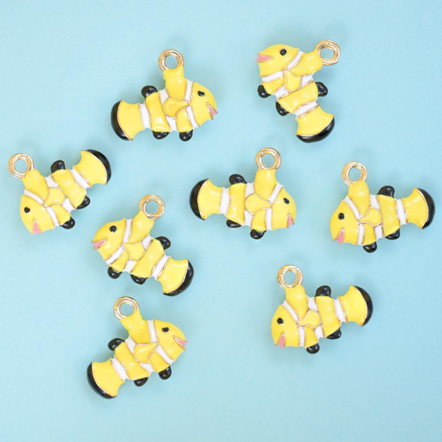 18K Gold Filled Enamel Clown Fish Charm 16x13mm