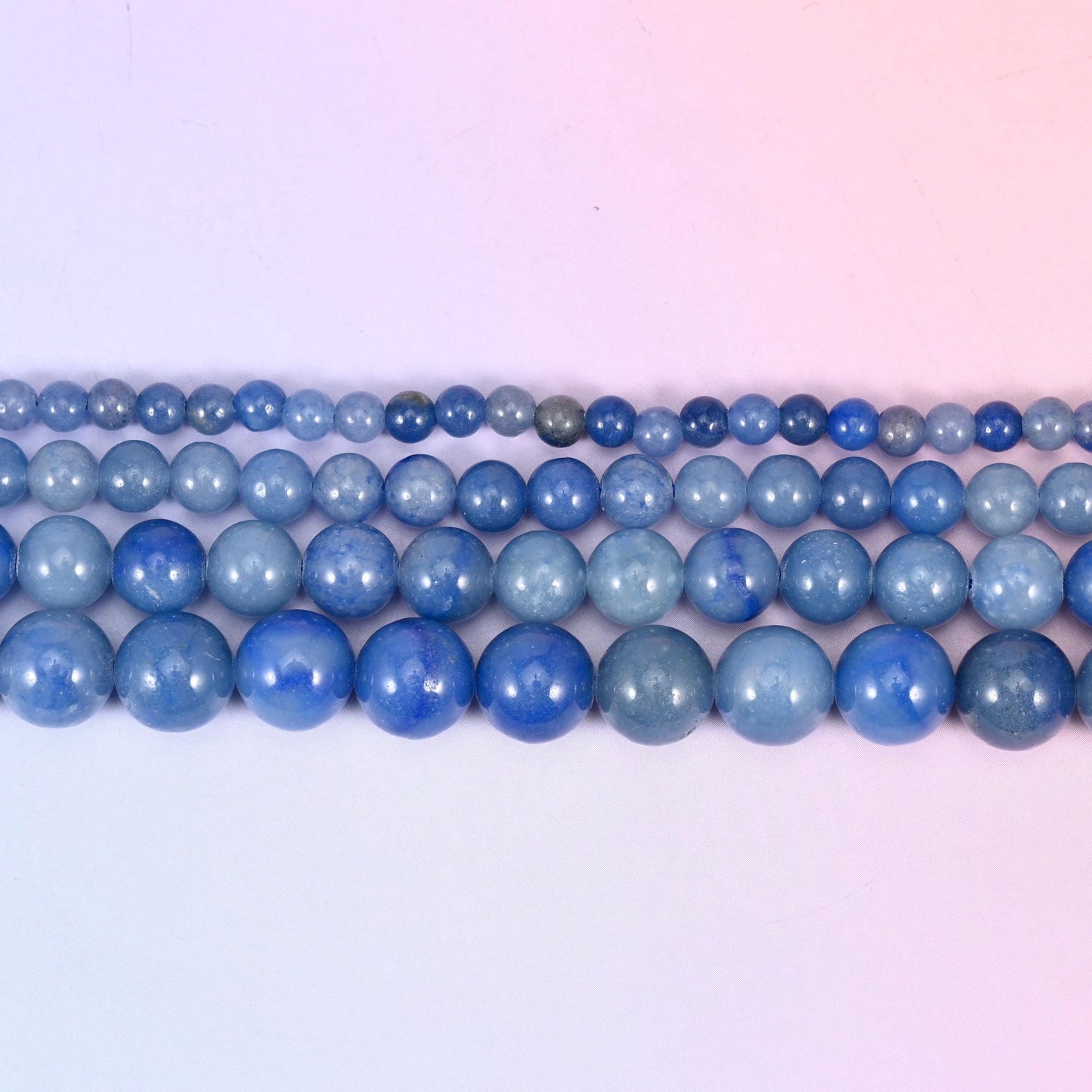 Denim Blue Aventurine Smooth Round Beads 4mm 6mm 8mm 10mm 12mm in denim blue, pale powder to deep navy