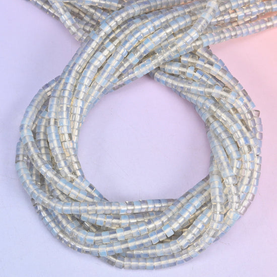 Opalite Smooth Heishi Disc Beads: Jewelry Making Supply, 15.5 Inch Strand