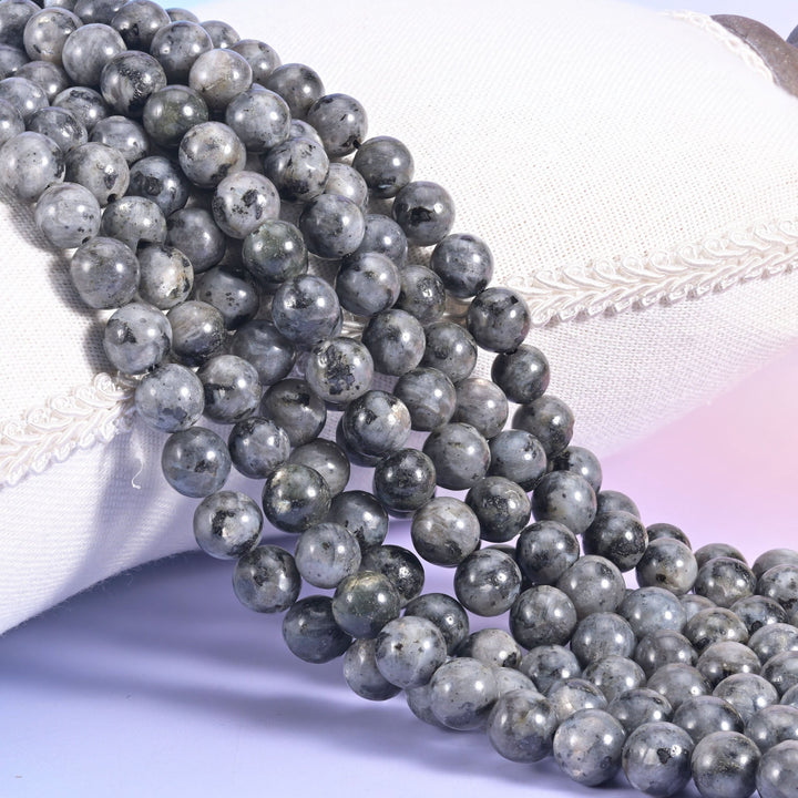 Black Labradorite Smooth Round Beads