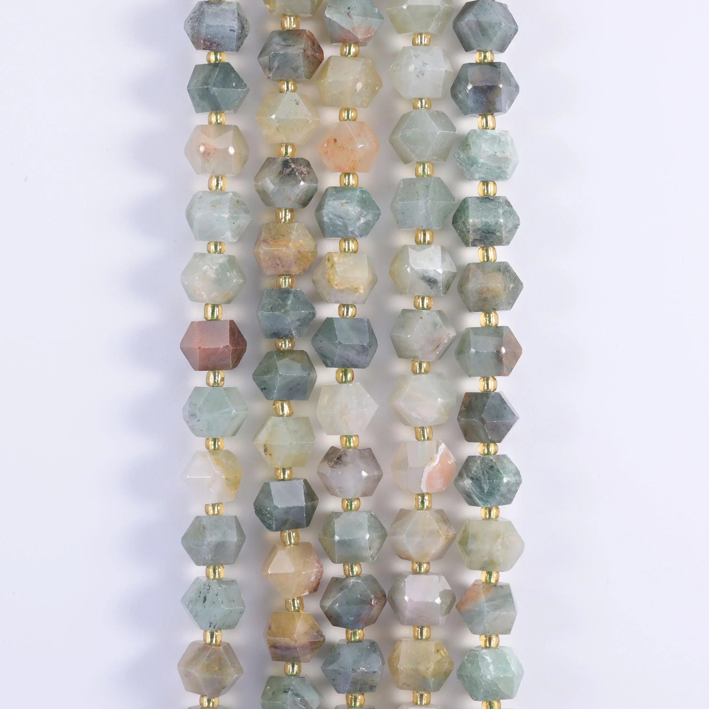Green Grass Silk faceted diamond rhombus beads for jewelry making