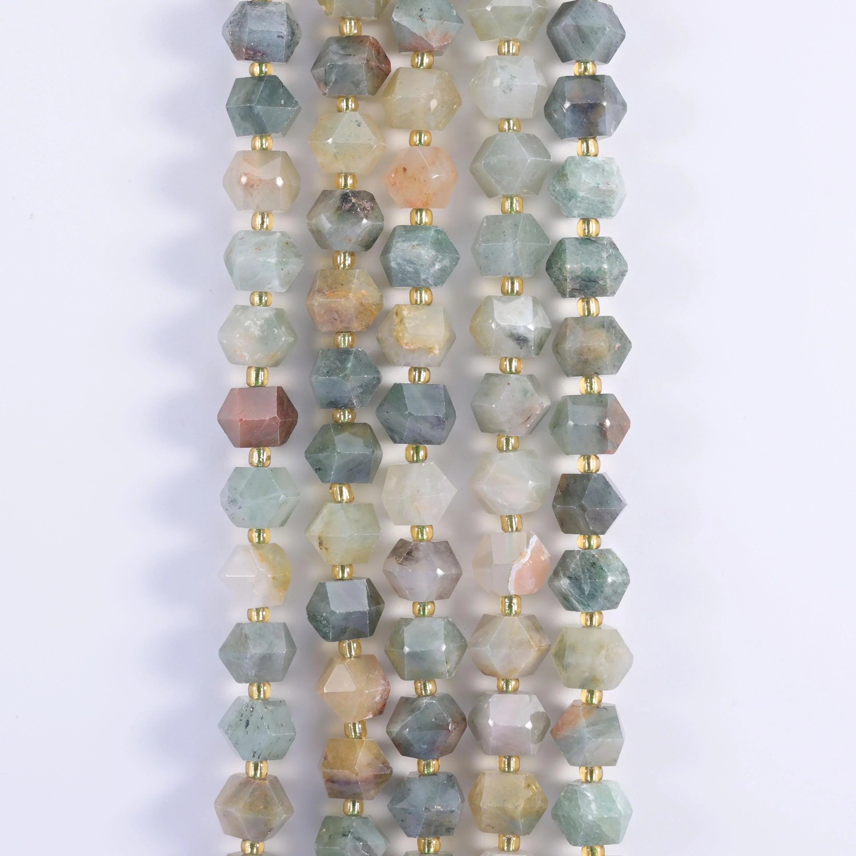 Green Grass Silk faceted diamond rhombus beads for jewelry making
