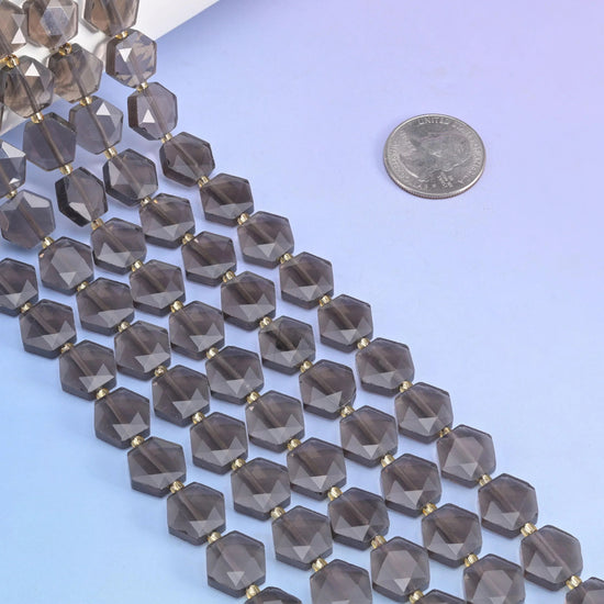 Ice Obsidian Flat Faceted Hexagon Beads for jewelry making.