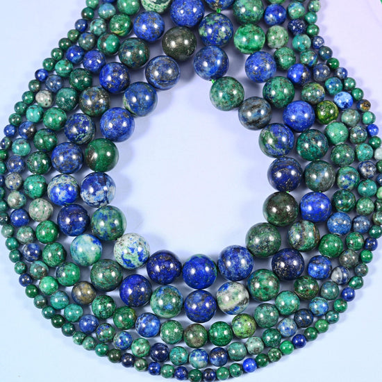 Phoenix Lapis Smooth Round Beads 4mm 6mm 8mm 10mm 12mm, hole approximately 1.0mm-1.2mm, center drilled