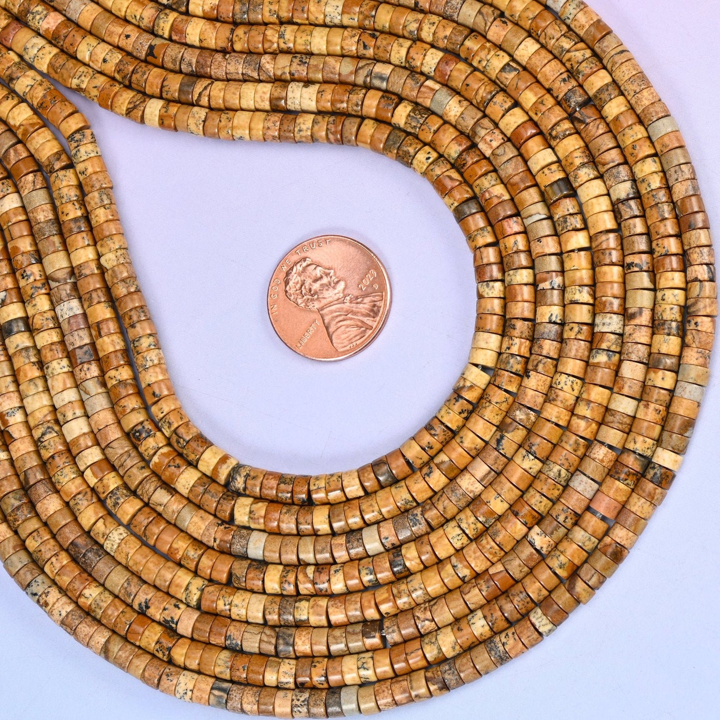 Picture Jasper Smooth Heishi Disc Beads for jewelry making