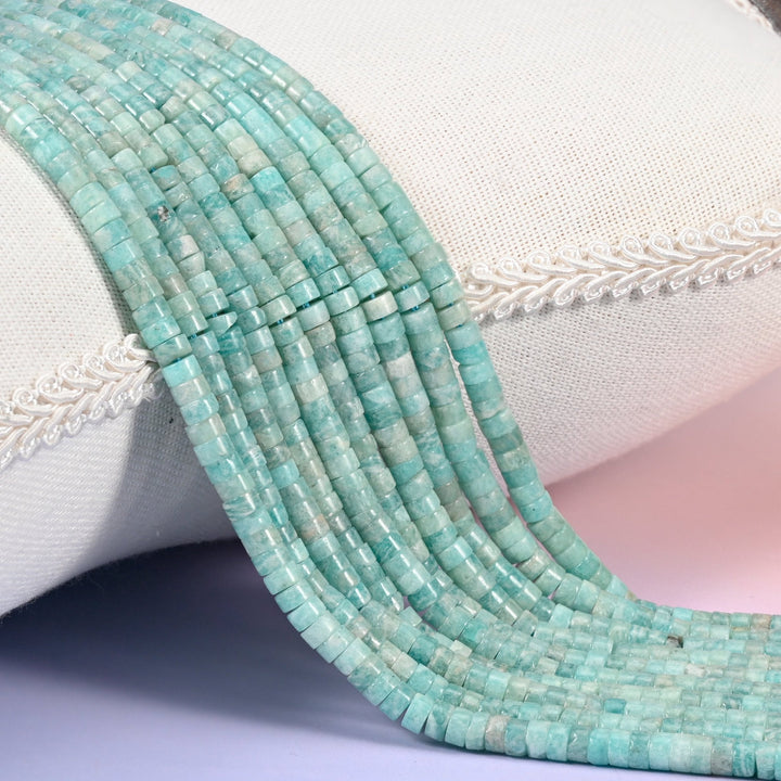 Blue Amazonite Smooth Heishi Disc Beads 2x4mm