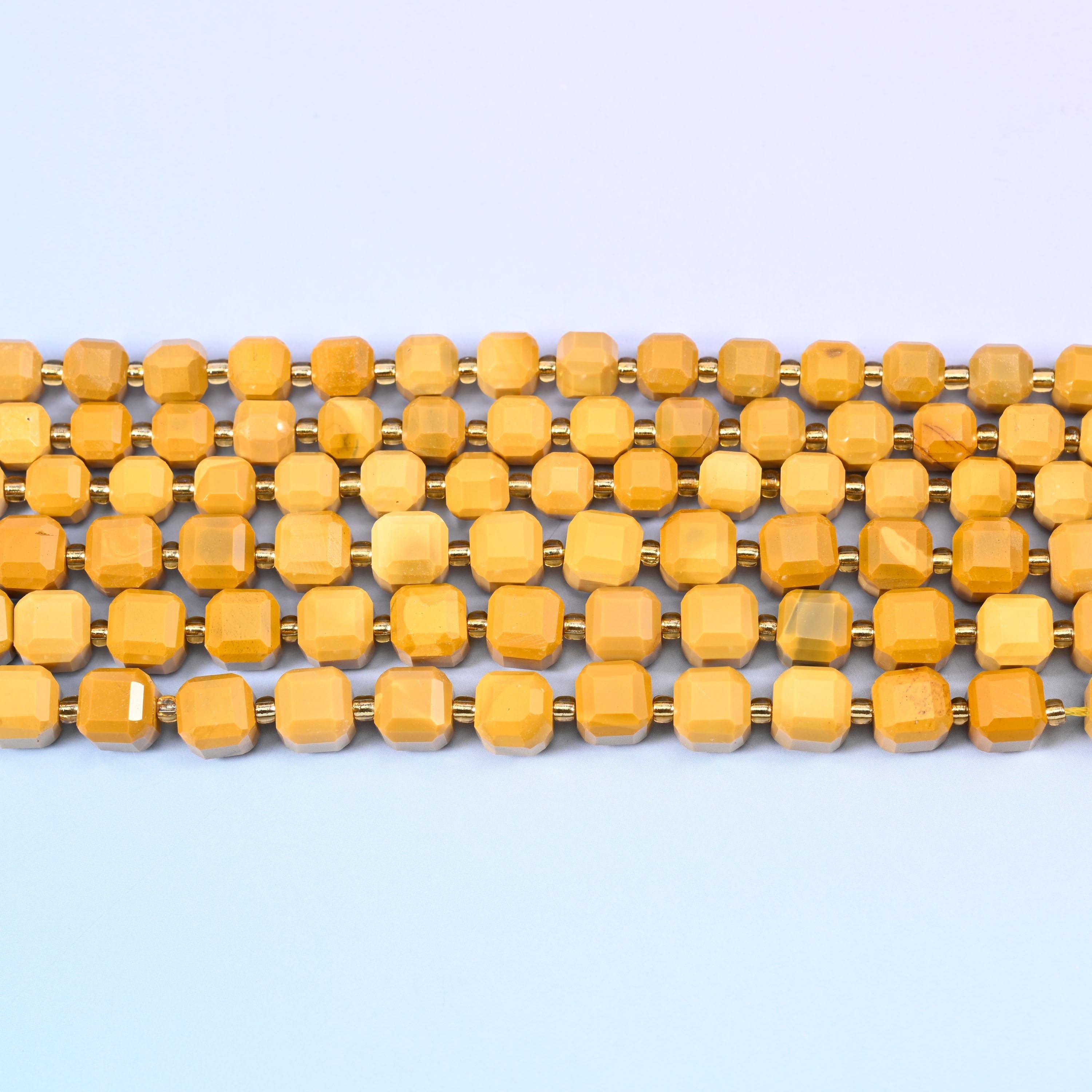 Yellow Mookaite Jasper beads in pale honey to deep caramel