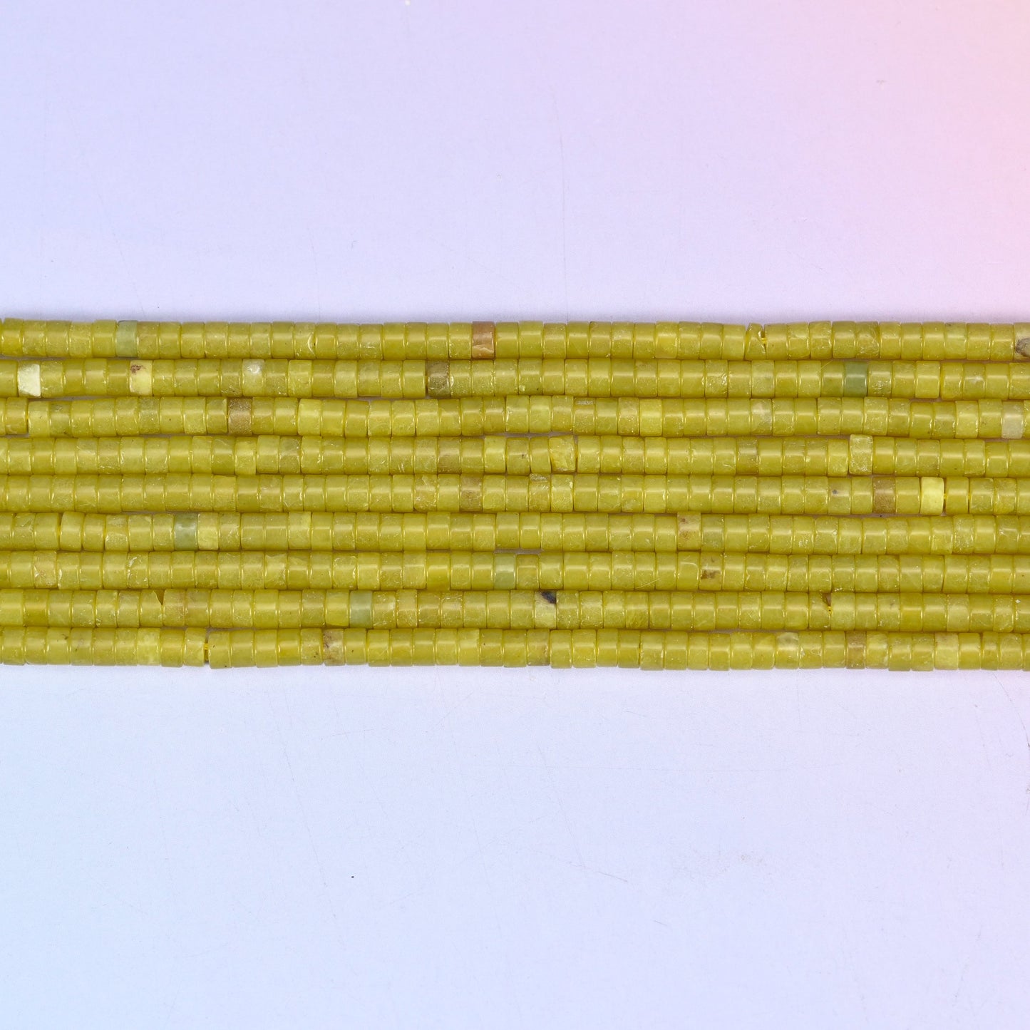 Lemon Jade Smooth Heishi Disc Beads: Jewelry Making Supply, 15.5 Inch Strand