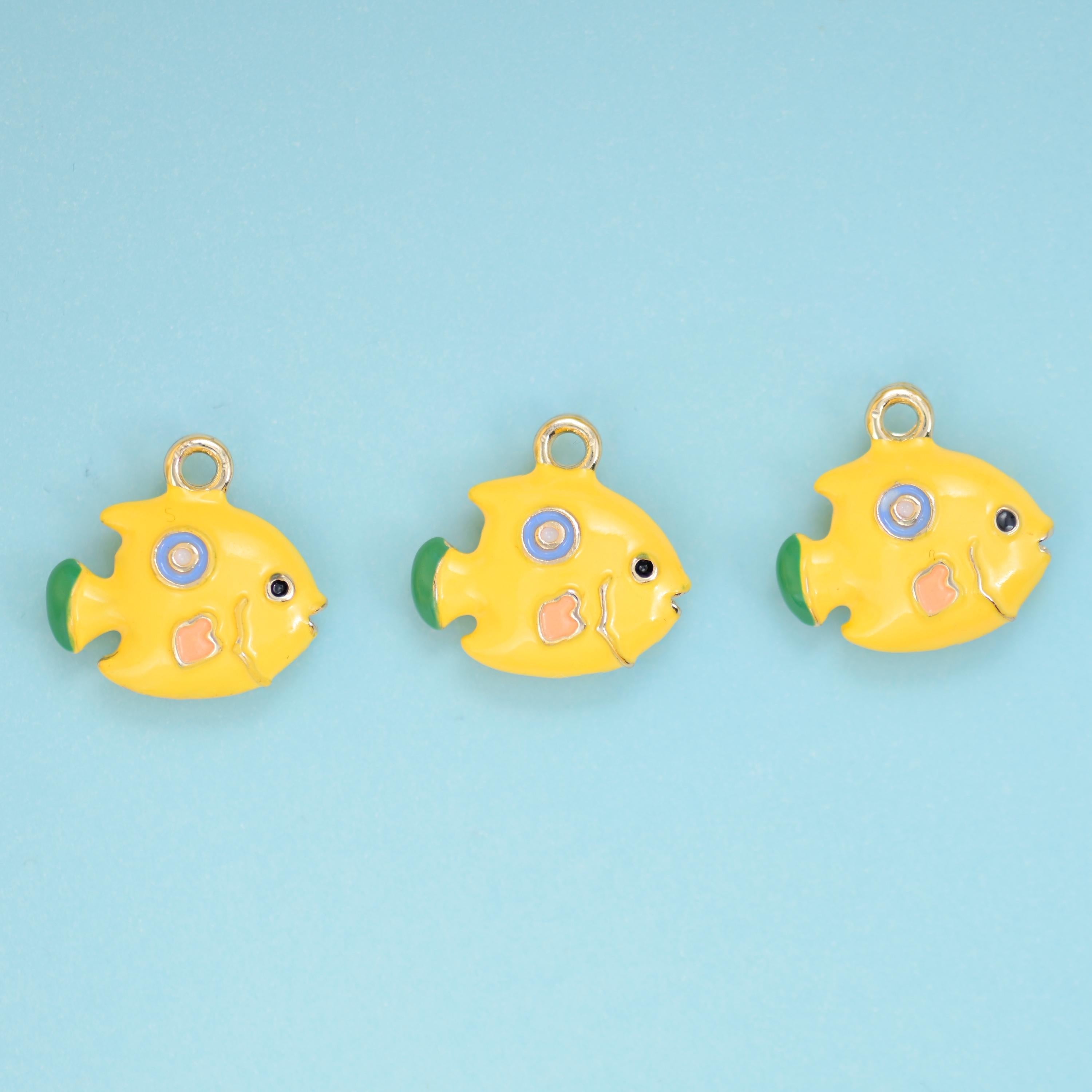 Tropical fish cut brass, 18k gold filled, beads