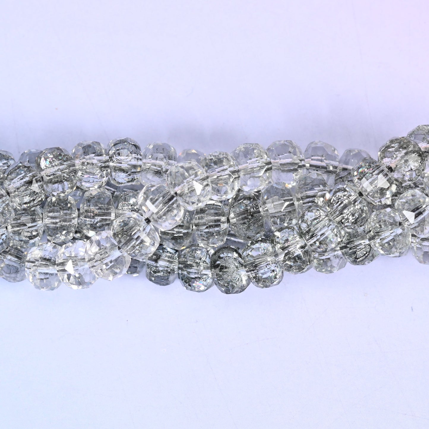 Transparent Black Faceted Rondelle Glass Beads: Size 5x8mm, Jewelry Making Supply