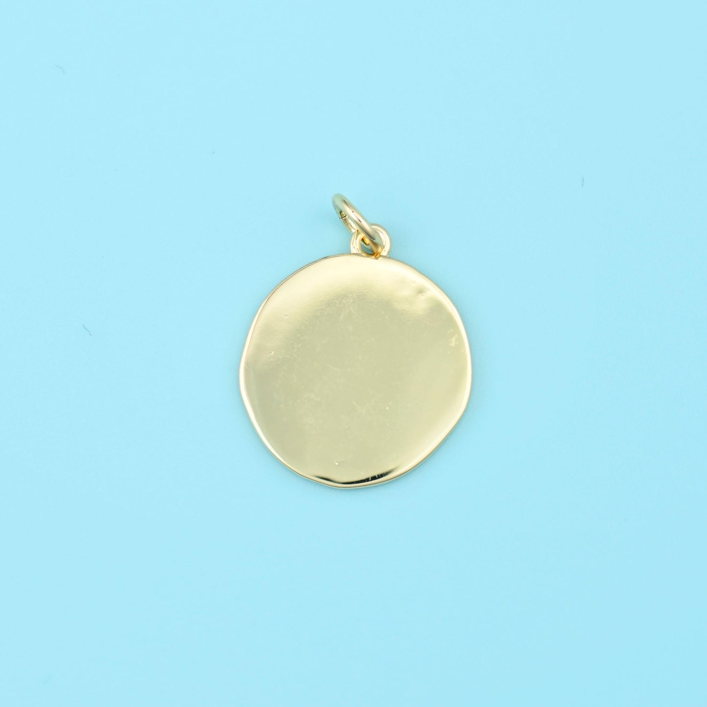 Round citrus slice cut brass beads