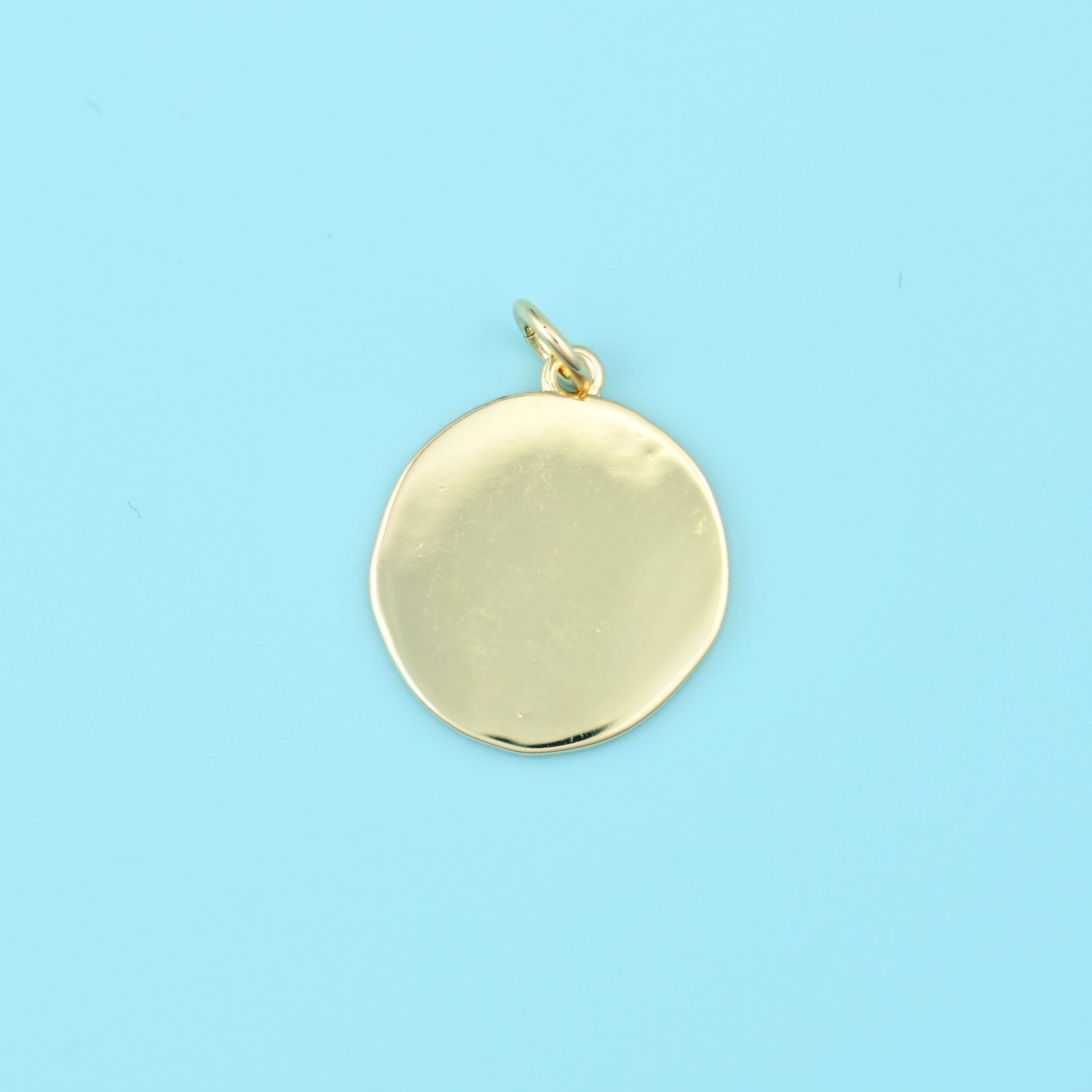 Round citrus slice cut brass beads