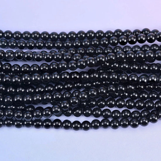 Black Onyx Large Hole Round Beads 6mm 8mm 10mm, hole 2.0mm (6mm bead), 2.5mm (8mm and 10mm beads), centre drilled