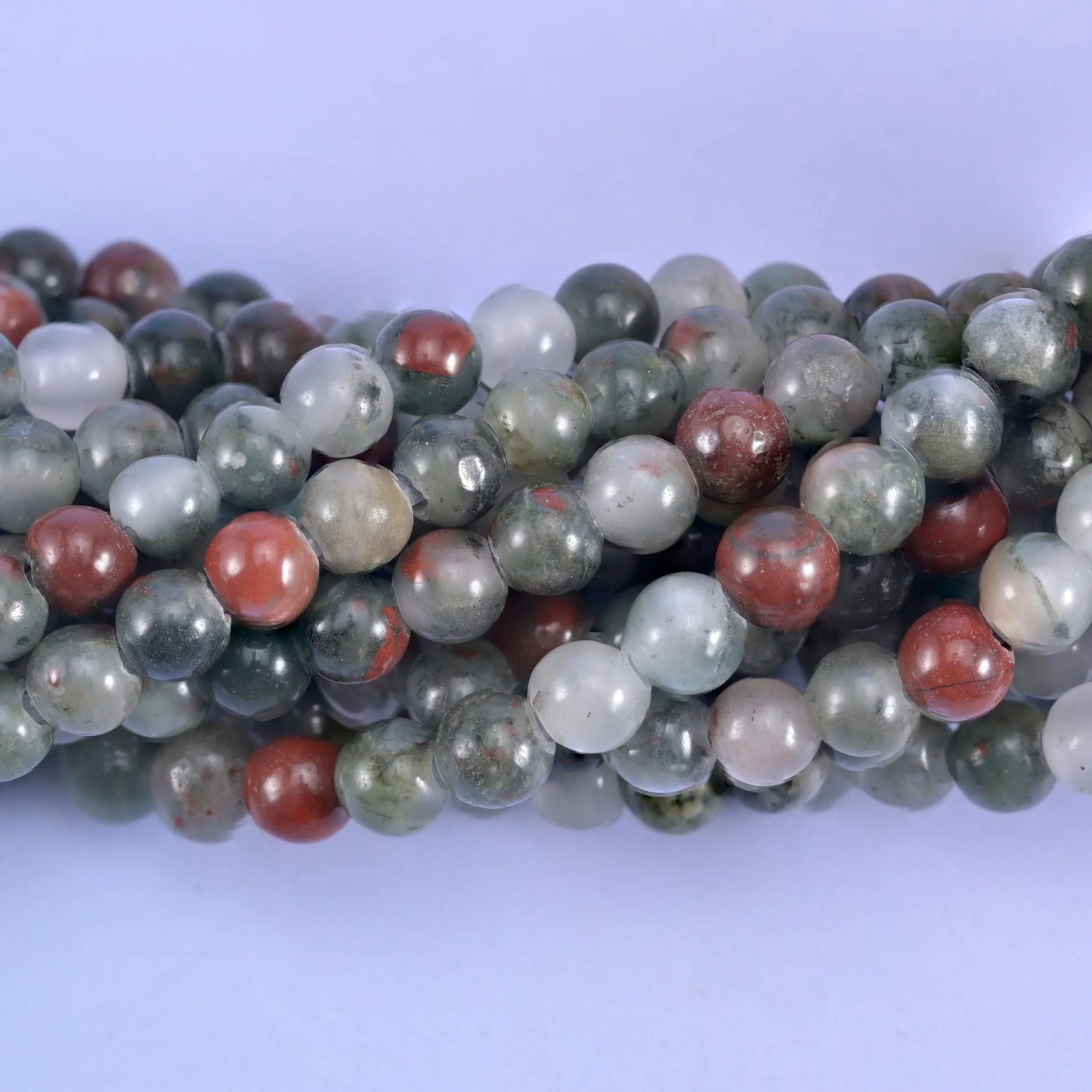 Smooth round cut african bloodstone beads