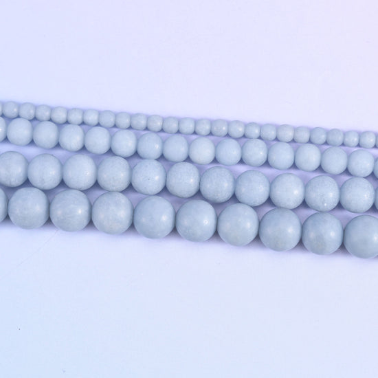 Angelite Matte Round Beads 4mm 6mm 8mm 10mm Jewelry Making 15 Inch Strand