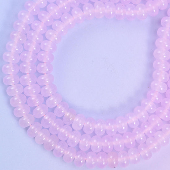 Baby Pink Dyed Jade Smooth Rondelle Beads 5x8mm, approximately 75 beads