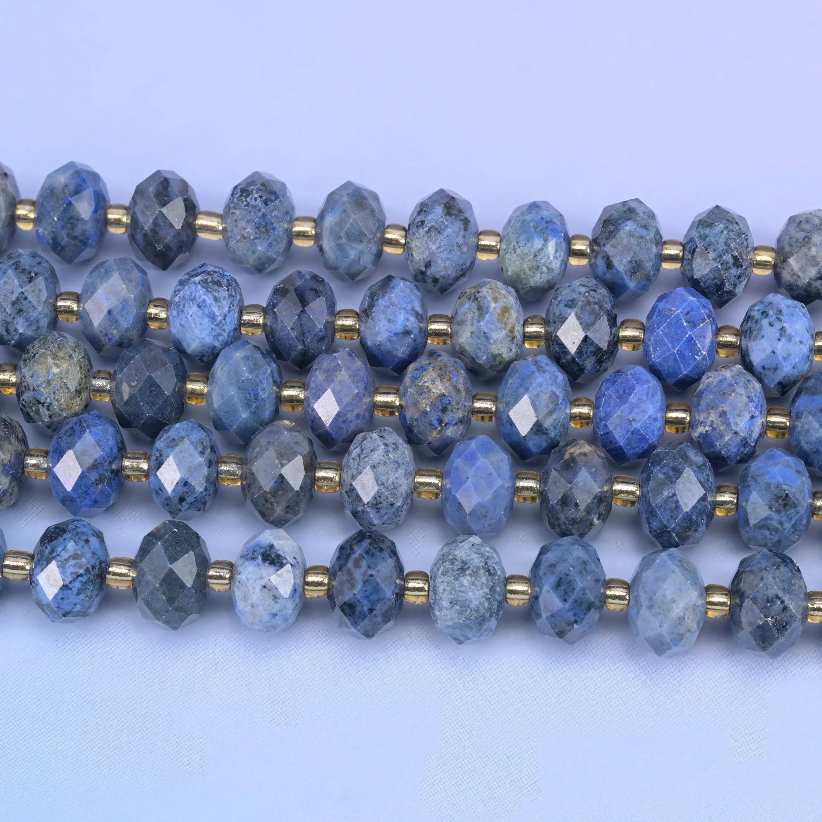 Blue Sodalite Faceted Rondelle Beads 6x10mm, 15.5 inch strand