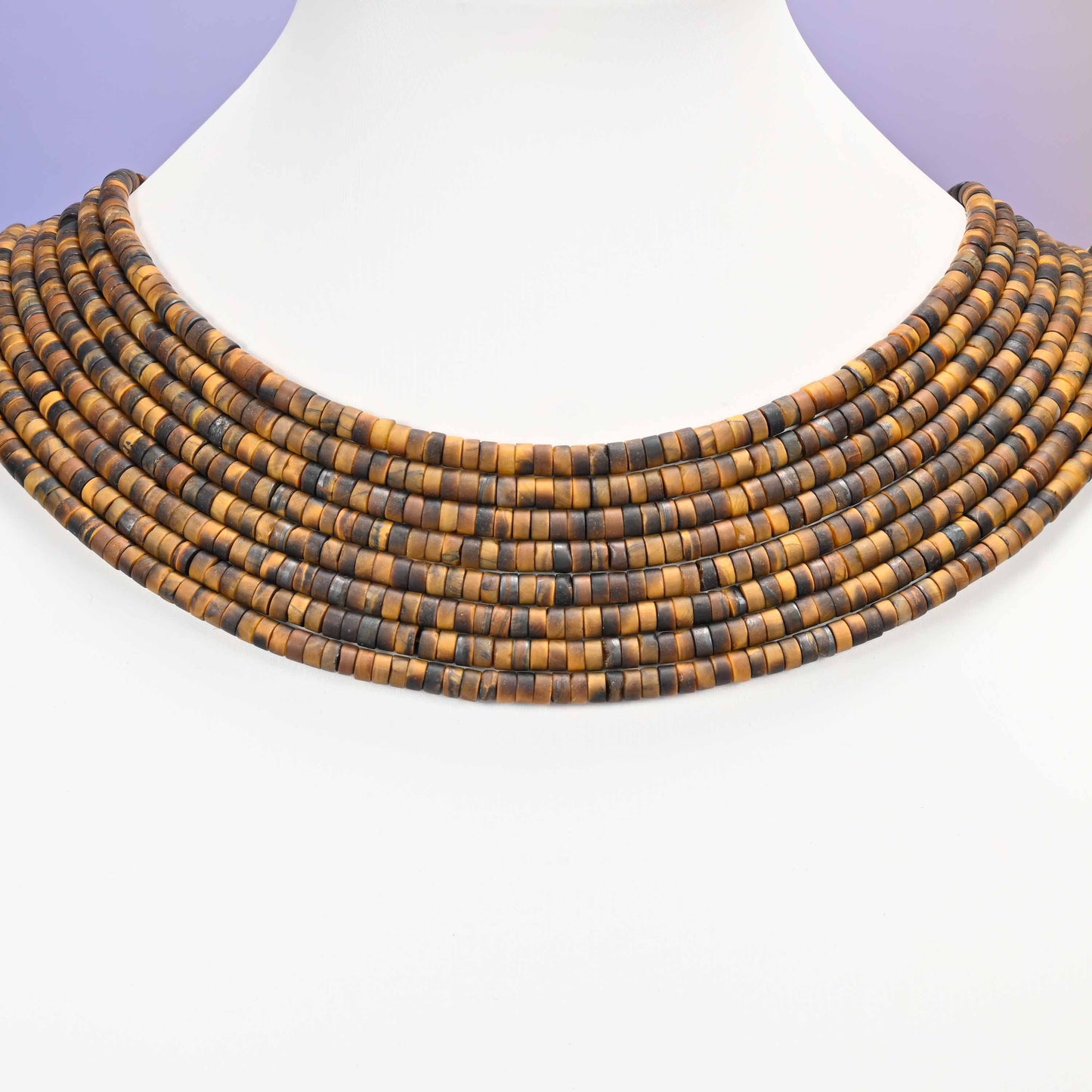 Matte Tiger Eye Heishi Disc Beads: Jewelry Making Supply, 15 Inch Strand