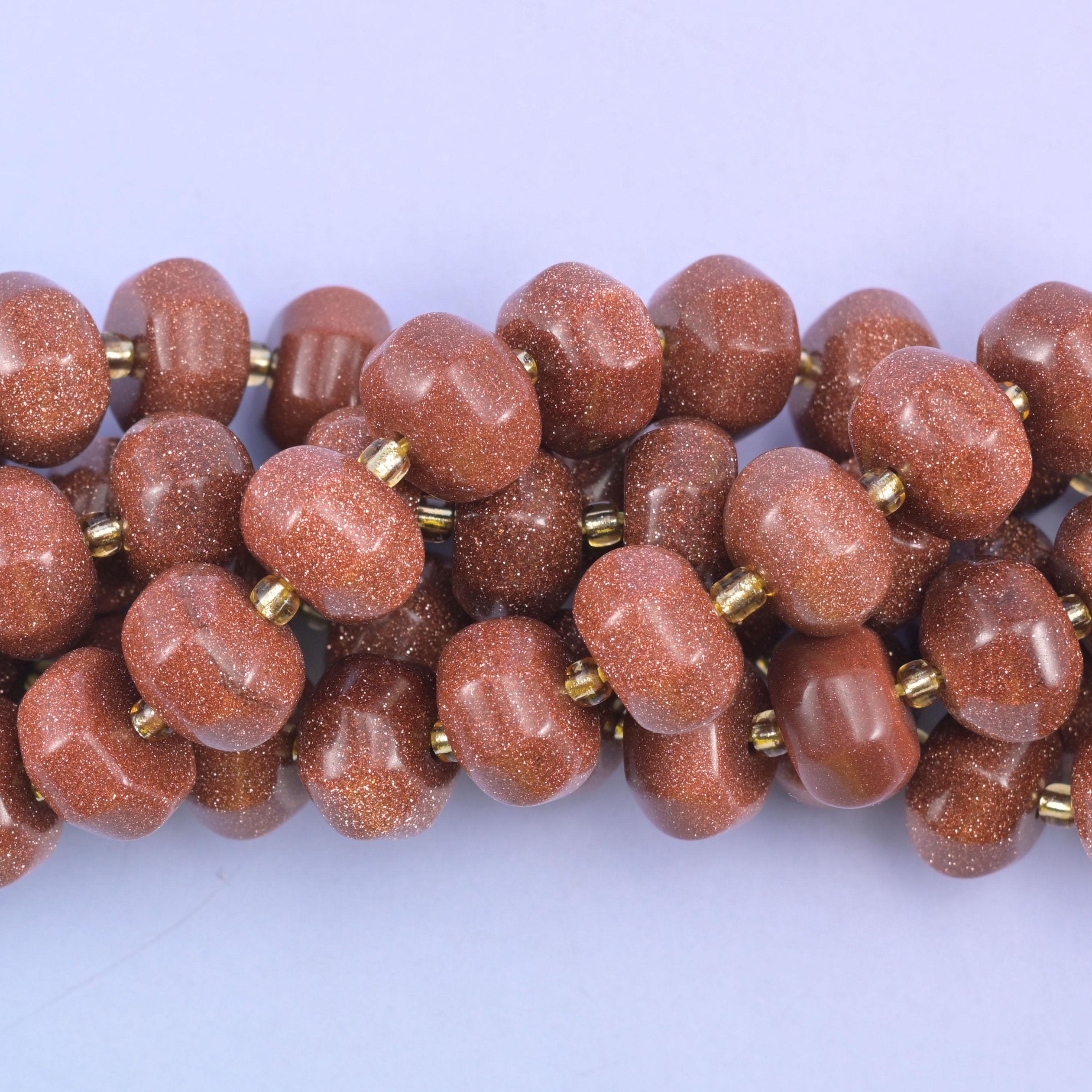 Smooth pumpkin cut gold sandstone beads
